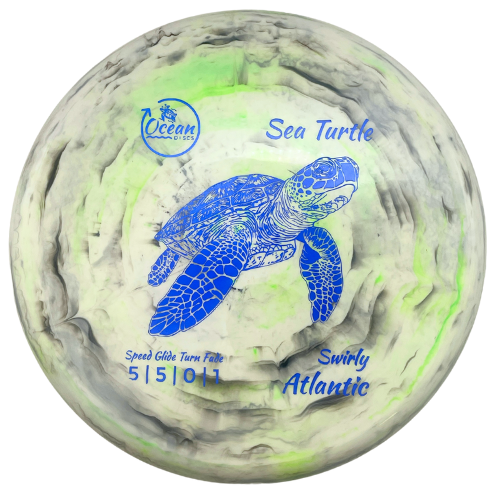 Ocean Discs Sea Turtle 1st Release - Swirly Atlantic - Green