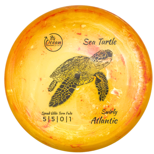 Ocean Discs Sea Turtle 1st Release - Swirly Atlantic - Orange