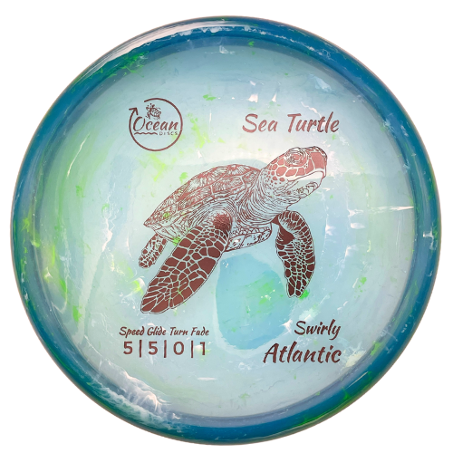 Ocean Discs Sea Turtle 1st Release - Swirly Atlantic - Turquoise