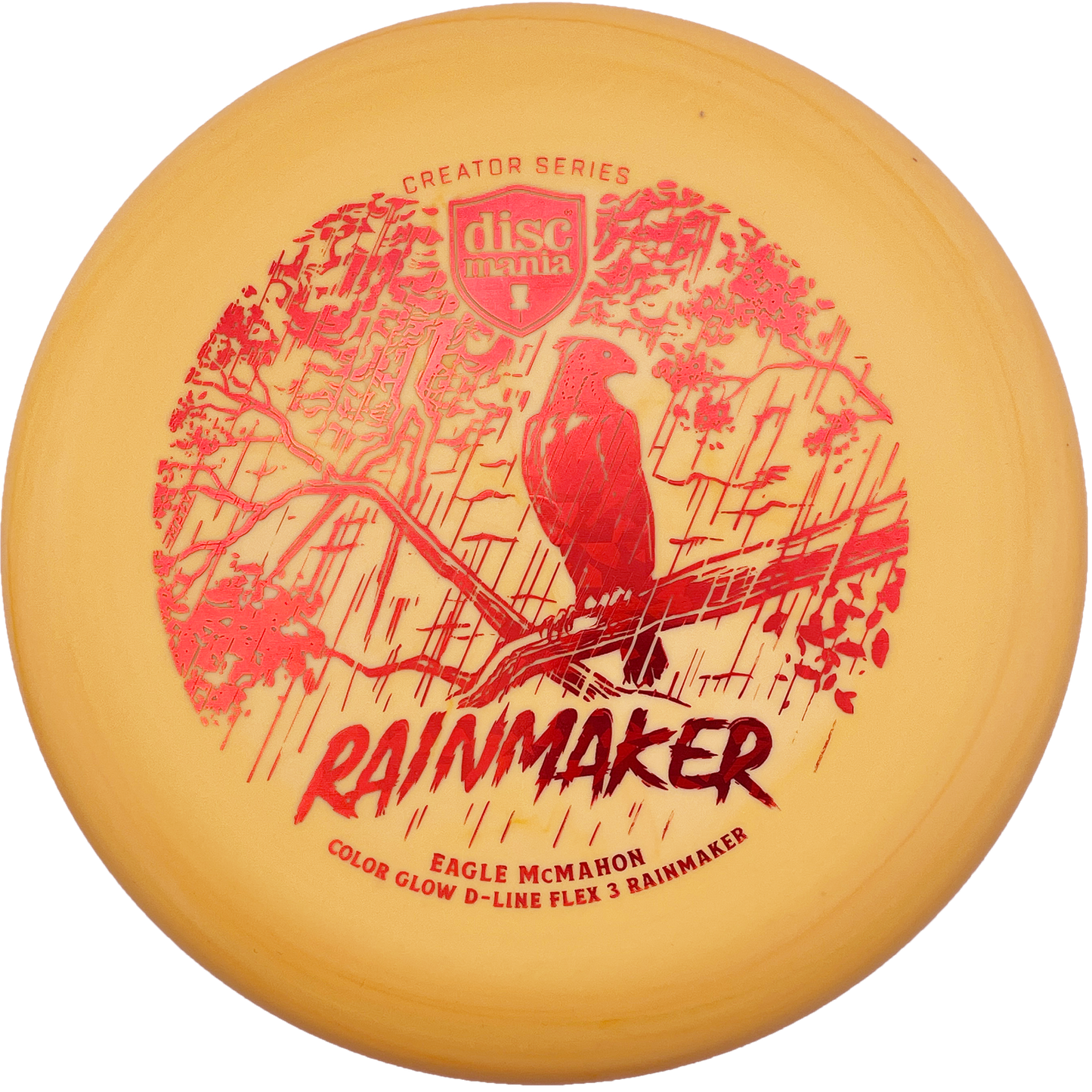 Discmania Rainmaker - Eagle McMahon Creator Series - Orange Glow D - Flex 3 - Red Stamp