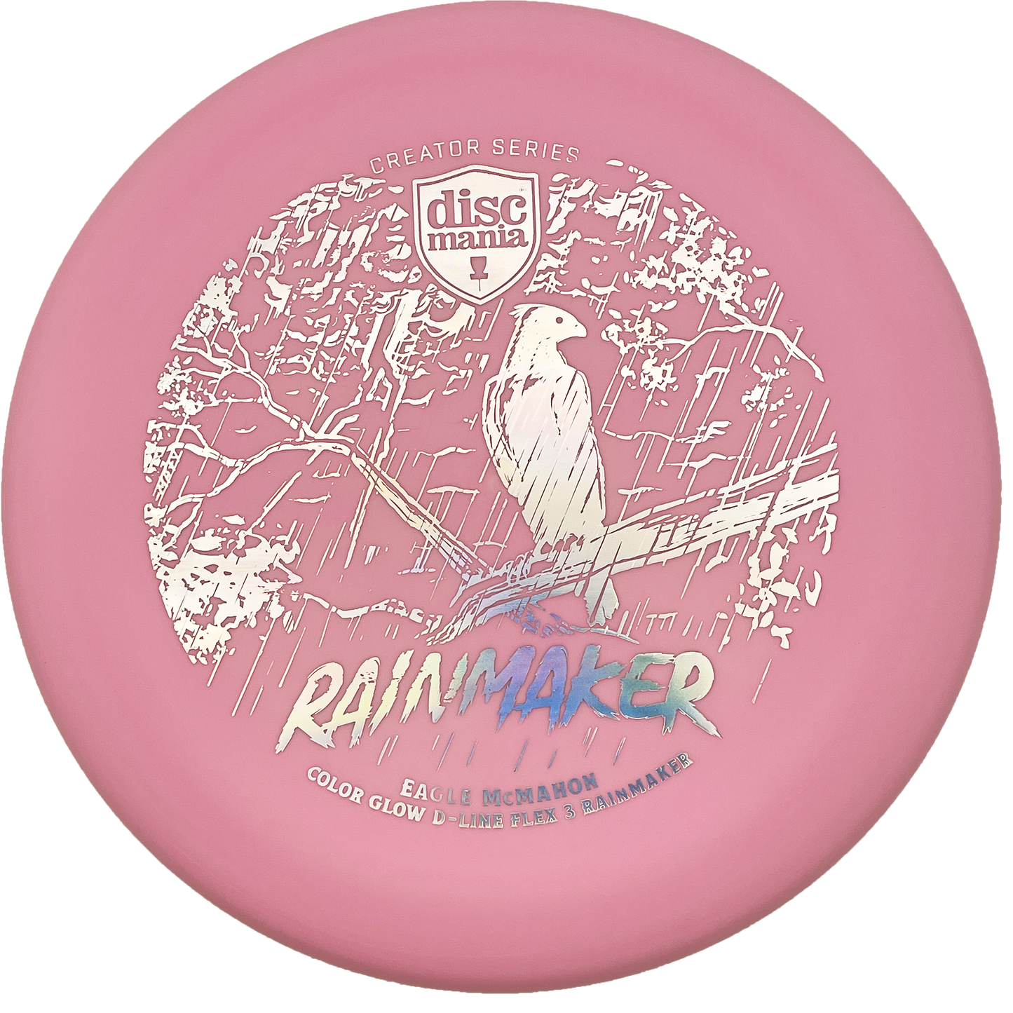 Discmania Rainmaker - Eagle McMahon Creator Series - Pink Glow D - Flex 3 - Silver Stamp