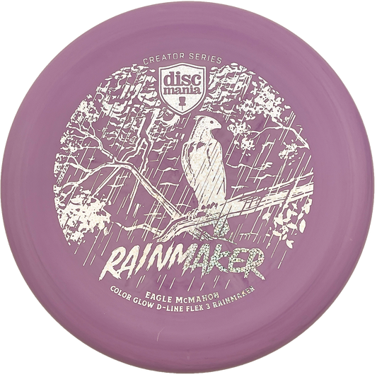 Discmania Rainmaker - Eagle McMahon Creator Series - Purple Glow D - Flex 3 - Silver Colour Stamp