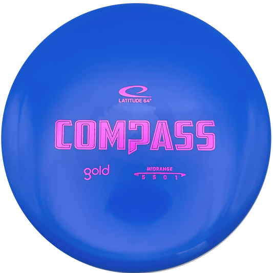 Latitude 64 Compass - Gold Line - Blue