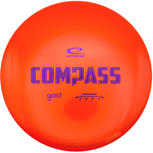 Latitude 64 Compass - Gold Line - Orange